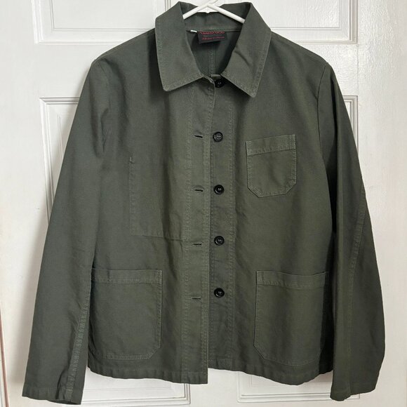 Vetra Chore Coat Jacket Green Olive Army Buttons Weaved Women's Small 42 S Jade - Picture 1 of 7